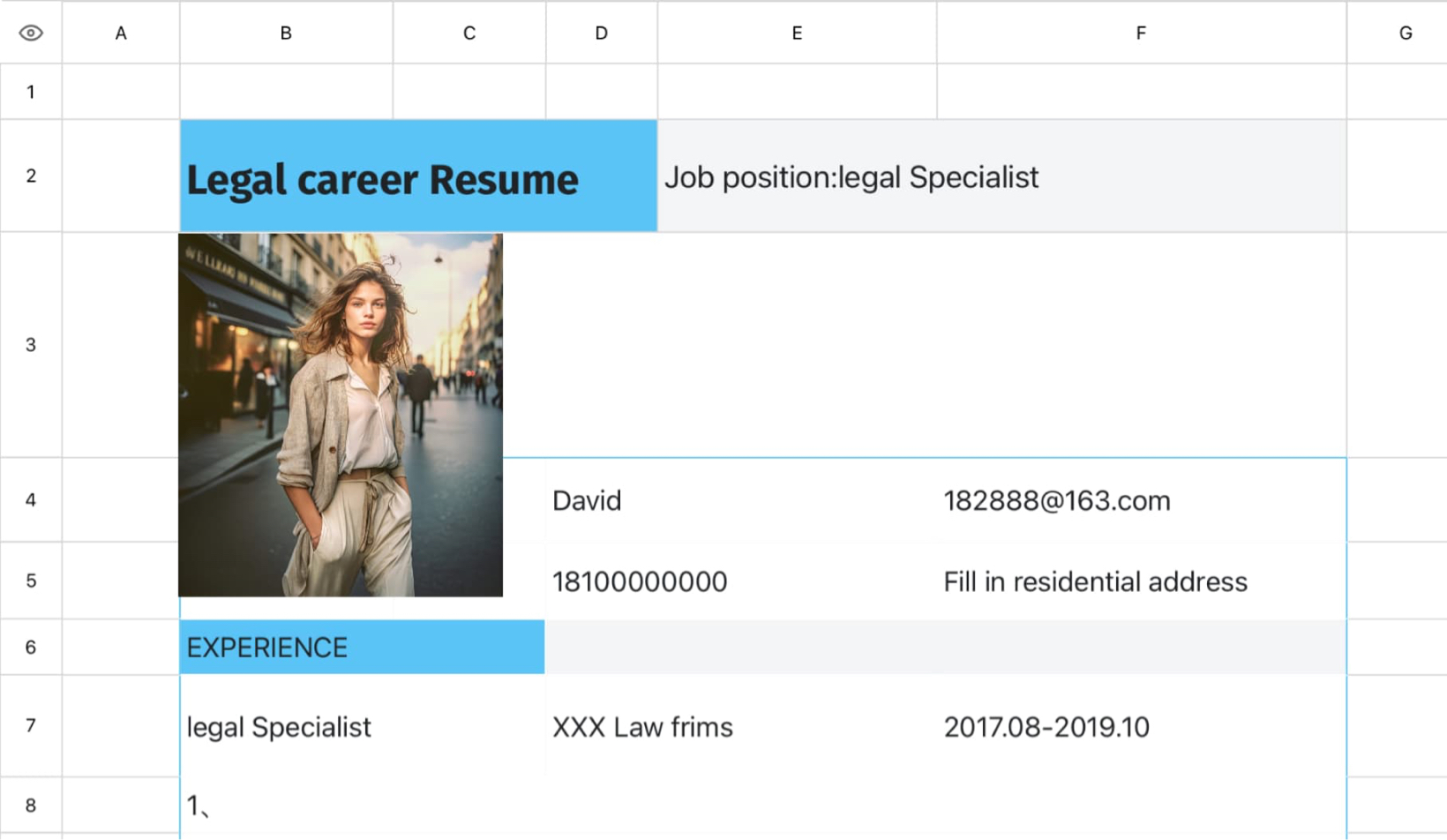 Lagal career resume